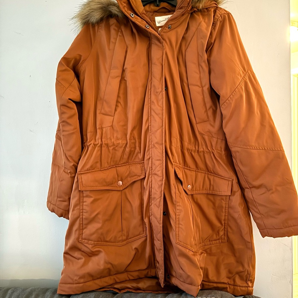 Target universal thread rust orange winter jacket